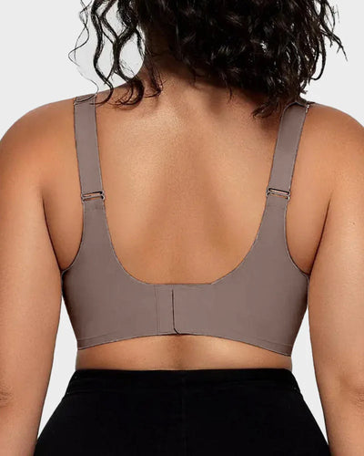 Wireless V-Neck Crossover Mesh Support Bra