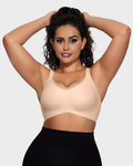 Wireless V-Neck Crossover Mesh Support Bra
