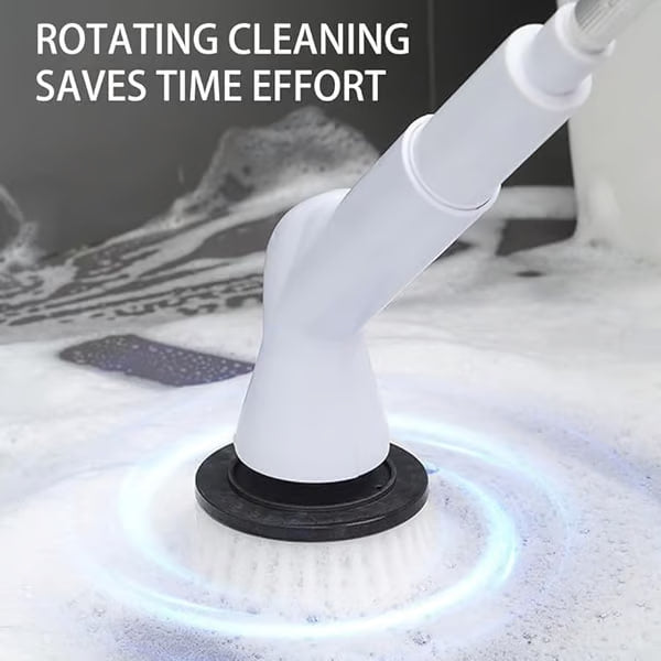 Electric Spin Scrubber – Cordless Power Scrubber with 6 Replaceable Brush Heads & Extendable Handle