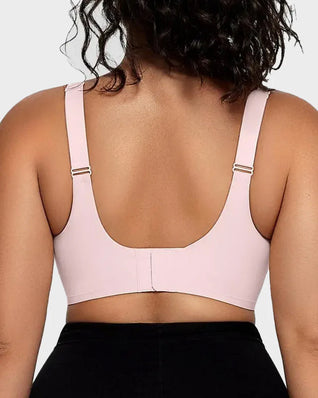 Wireless V-Neck Crossover Mesh Support Bra