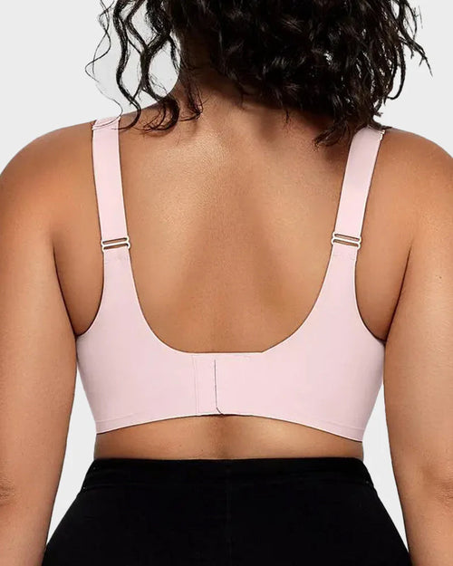 Wireless V-Neck Crossover Mesh Support Bra