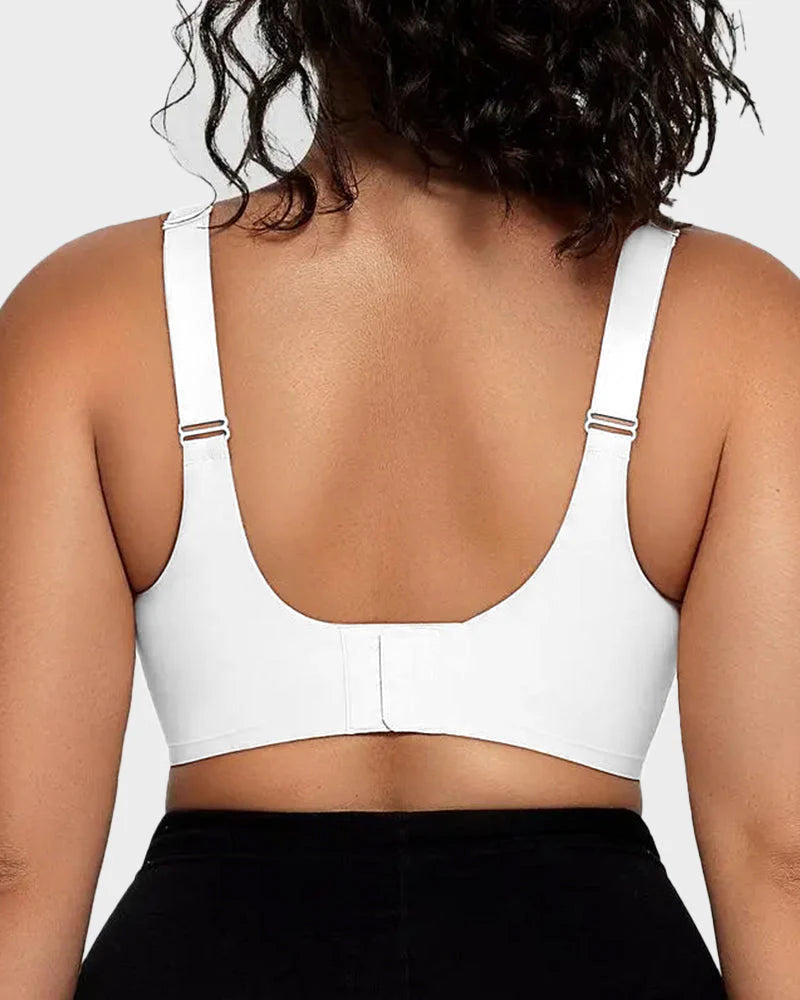 Wireless V-Neck Crossover Mesh Support Bra