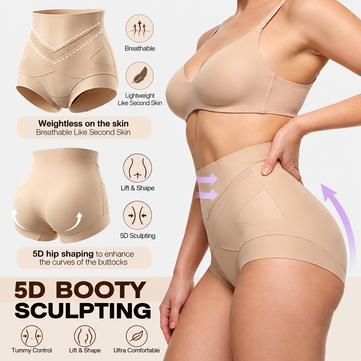 V-Shaped Tummy-Control Sculpting Briefs